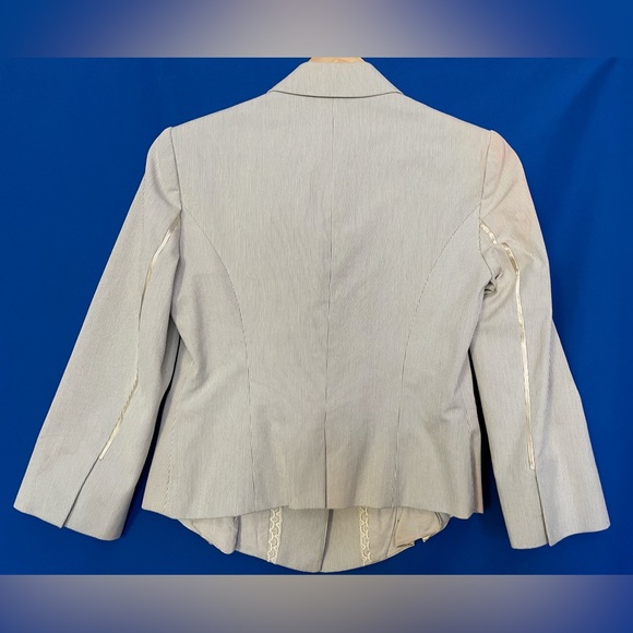 3.1 Phillip Lim 3/4 sleeve Women’s Jacket Size 4 in Grey/Silver/Creamy White - Picture 3 of 11